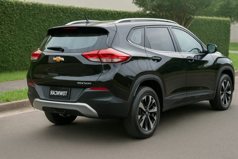 Chevrolet Tracker preta, SUV médio executivo disponível na frota da Town Car em Curitiba.